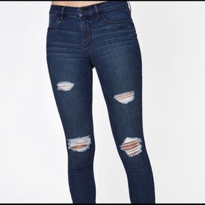 PacSun Distressed Super Stretch Dark Wash Jegging Jeans